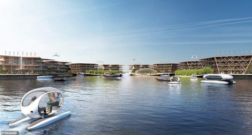 On the waves of the future: the floating city will retain the coastal villages from floods