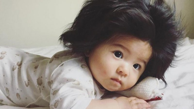 One-year-old Rapunzel: a baby with a luxurious head of hair has become the face of a famous brand