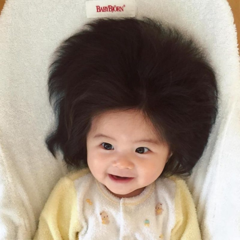 One-year-old Rapunzel: a baby with a luxurious head of hair has become the face of a famous brand