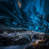 Otherworldly cave in Vatnajökull glacier