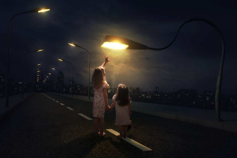 Papá creativo crea fantásticas manipulaciones fotográficas con sus hijos