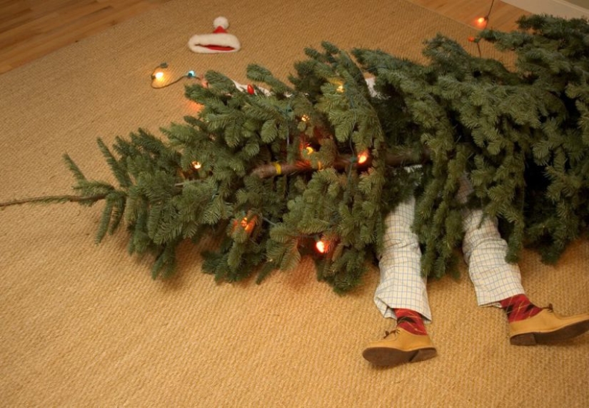 Papá Gigantoman: un árbol de Navidad en la casa o una casa en el árbol de Navidad