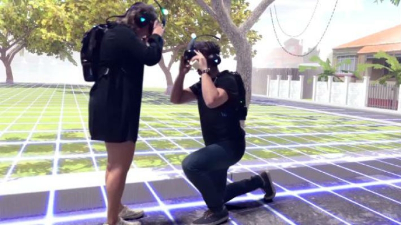 Para proponerle matrimonio a la niña, la australiana reprodujo su lugar favorito de la infancia en realidad virtual