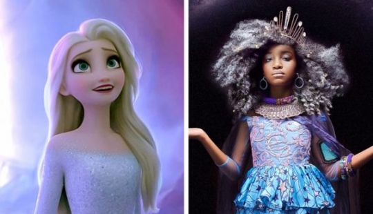 Photographers teamed up with a hairdresser to create 14 photos of black women as Disney princesses