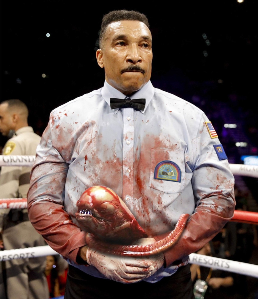 Photoshop battle: the judge after the "bloody" boxing match