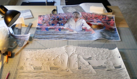 Pinturas de una hoja de papel