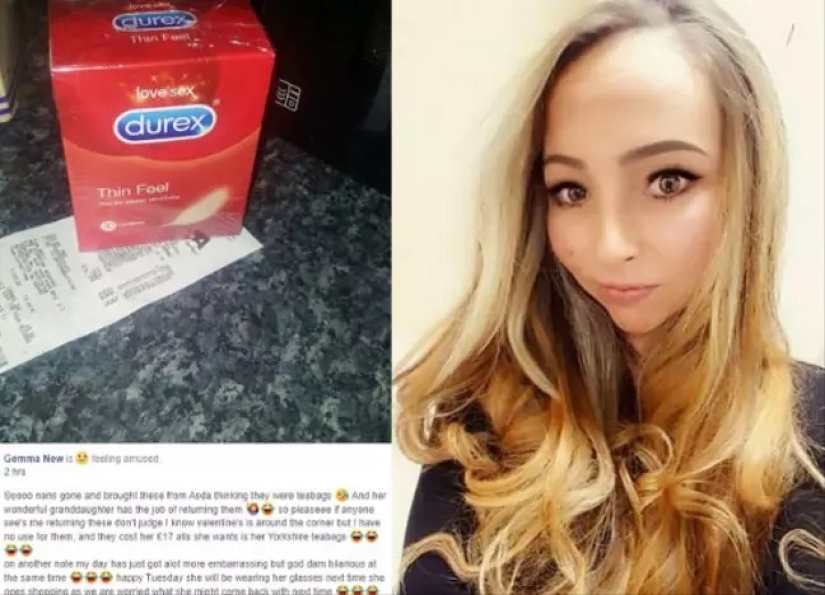 Piquant mistake: Granny accidentally bought 30 packs of condoms instead of tea, forgetting her glasses