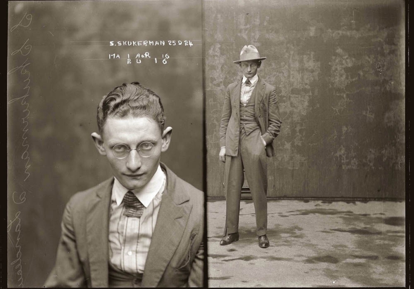 Portraits of criminals of the 1920s