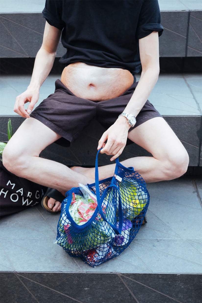 Psst, man, the beer belly can be removed: the designer created a bag in the form of a beer belly