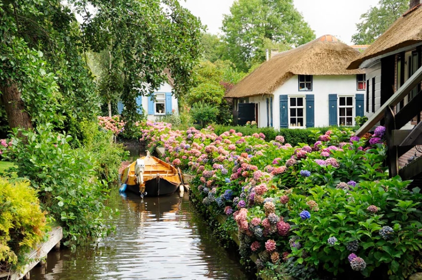 Pueblo sin carreteras en los Países Bajos