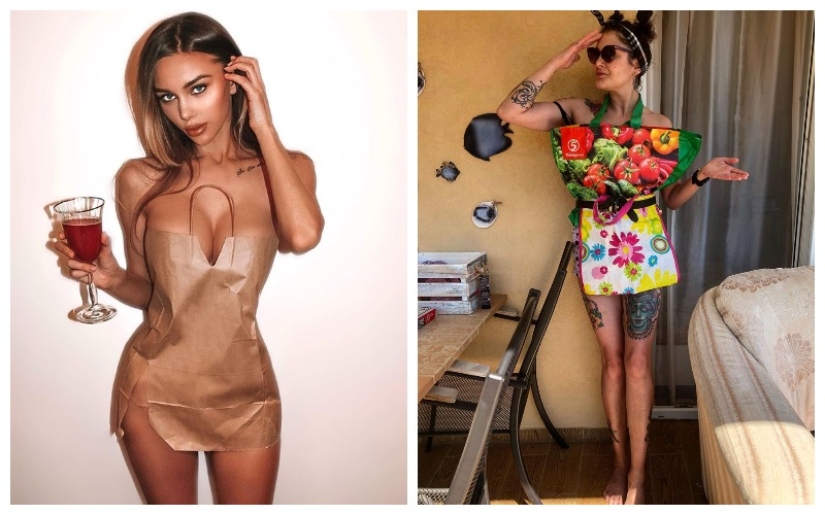 Quarantine clothes: Instagram users make dresses from bags