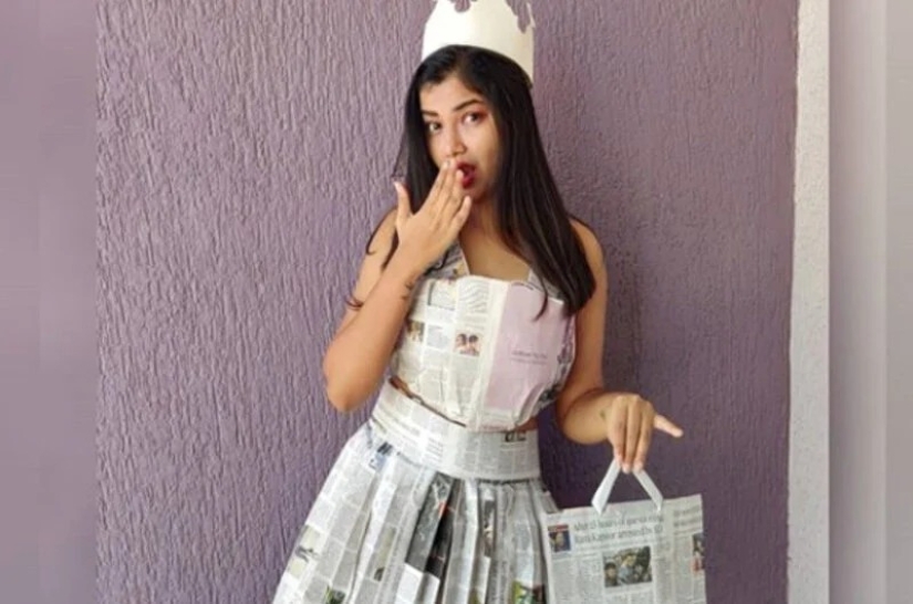 Quarantine clothes: Instagram users make dresses from bags