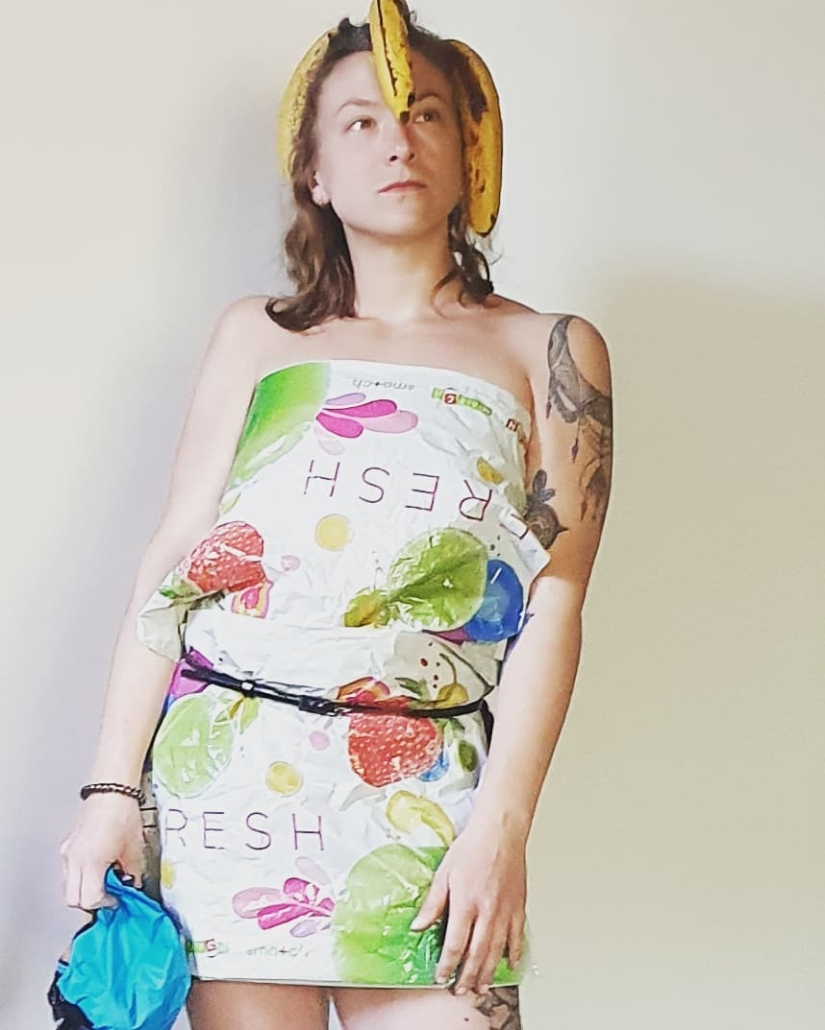 Quarantine clothes: Instagram users make dresses from bags