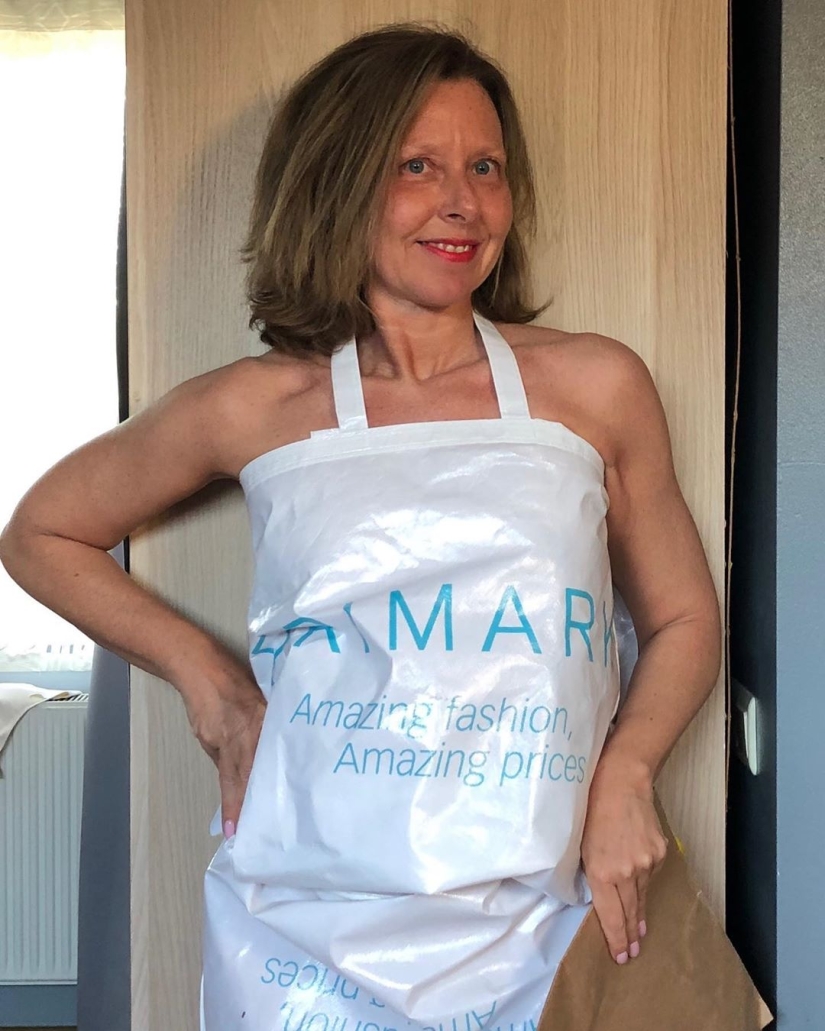 Quarantine clothes: Instagram users make dresses from bags