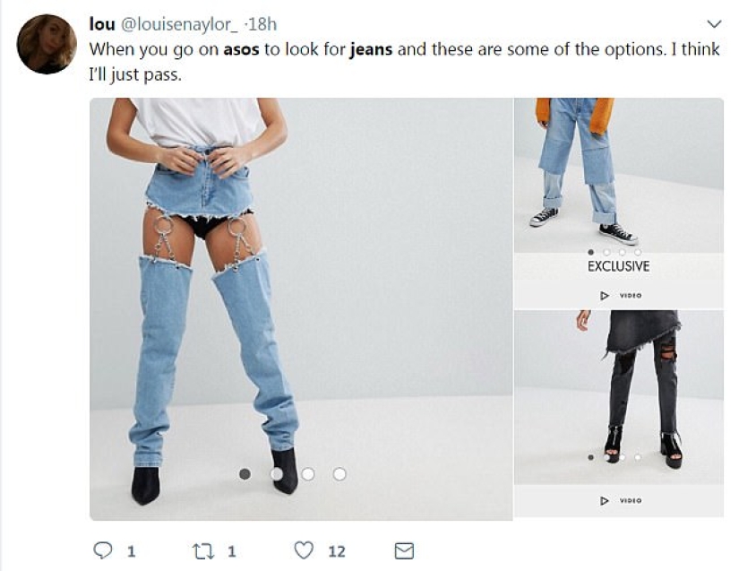 "¿ Qué demonios? Mis Jeans Deberían tener culo": Los compradores de ASOS enojados por los pantalones de $119