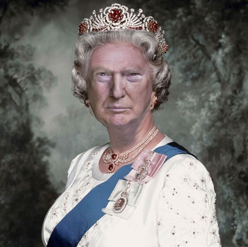 Queen Trump: Designer creates collages of pictures of Donald Trump and Queen Elizabeth