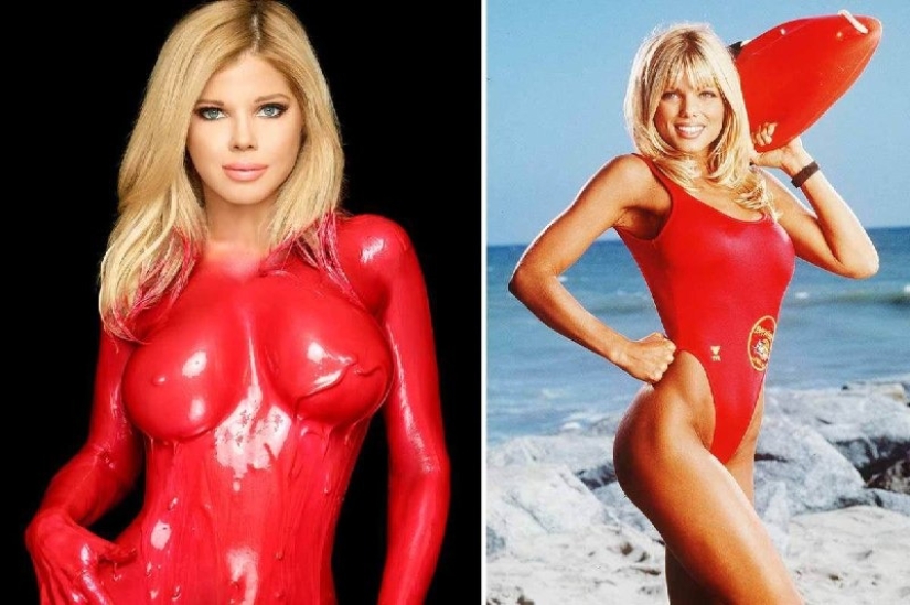 Red is dangerous: beauty Donna D'Errico from "Rescuers of Malibu" looks amazing at 51