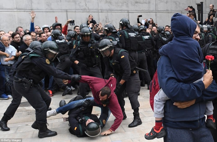 Referéndum de Cataluña: represión policial de los votantes