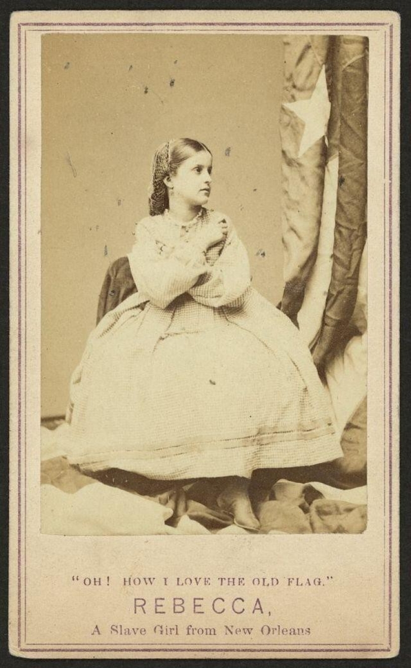 Retratos de Rebecca Más grande, chica blanca de esclavos de Nueva Orleans 1860‑erótico