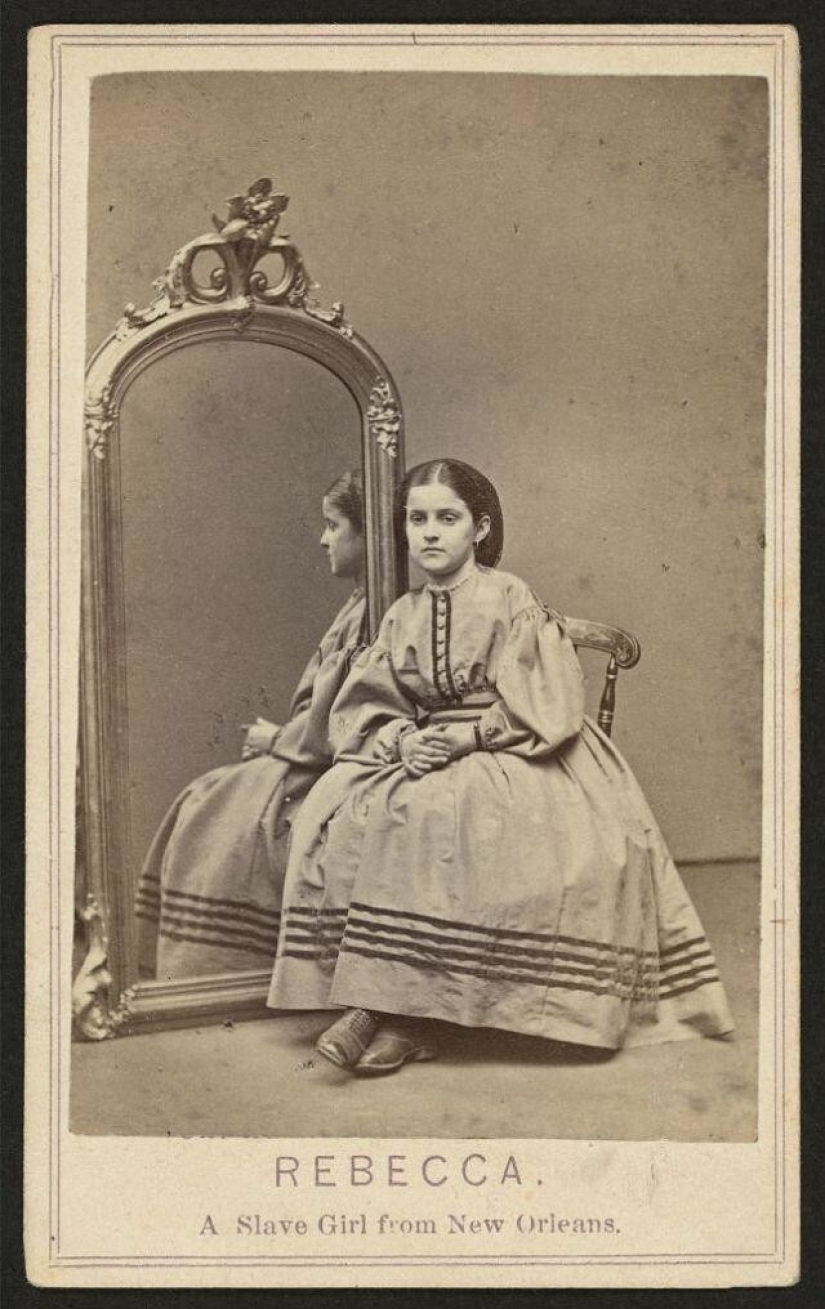 Retratos de Rebecca Más grande, chica blanca de esclavos de Nueva Orleans 1860‑erótico