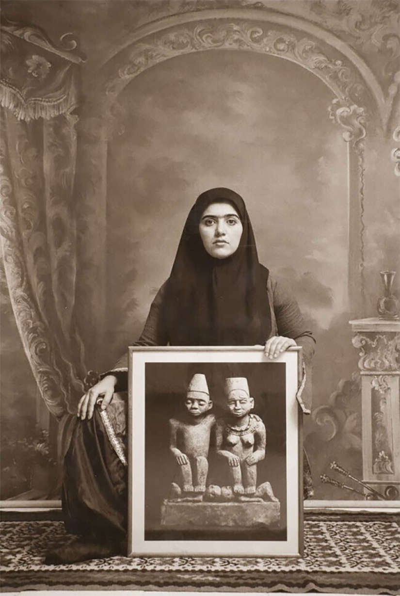 Retratos fotográficos de bellezas iraníes al estilo del siglo XIX