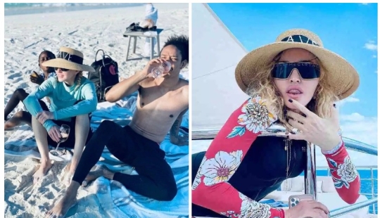 Romance y el mar: Madonna está de vacaciones con un joven amante y niños en las Maldivas