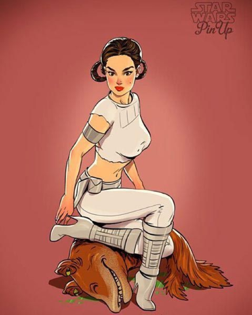 Russian artist changed the gender of the heroes of "Star wars" and drew them in the style of pin-up