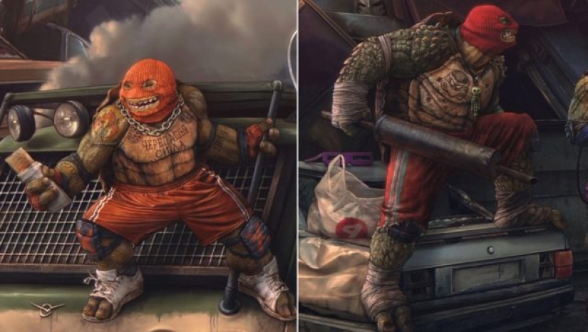 Russian Teenage Mutant Ninja Turtles from the dashing 90s according to Evgeny Zubkov