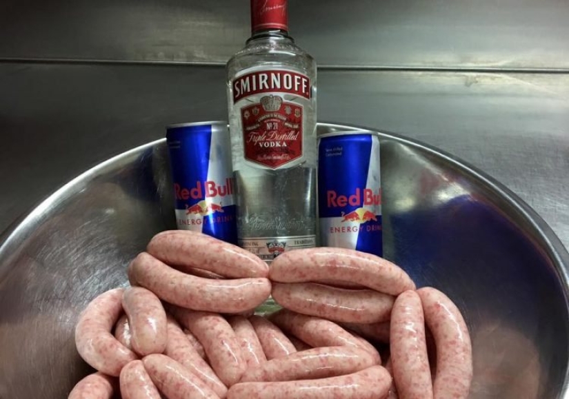 Russian Weeks in Ireland: a local shop sells sausages stuffed with vodka