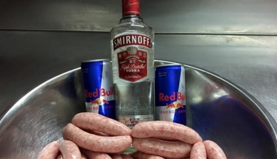 Russian Weeks in Ireland: a local shop sells sausages stuffed with vodka