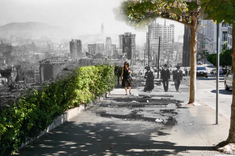 San Francisco after the devastating earthquake of 1906 and today