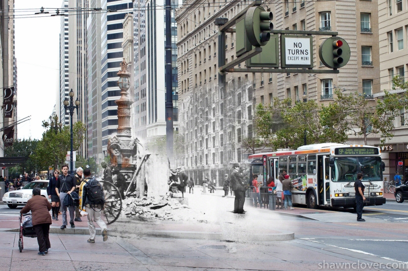 San Francisco after the devastating earthquake of 1906 and today