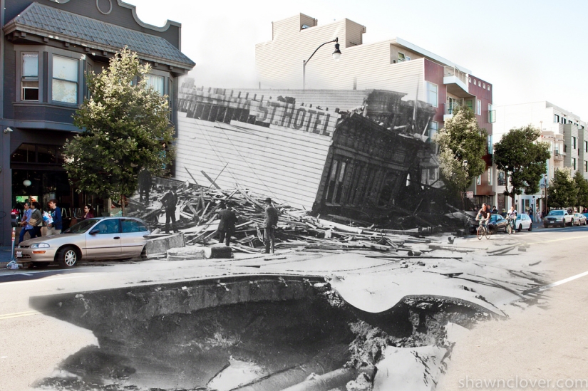San Francisco después del devastador terremoto de 1906 y hoy