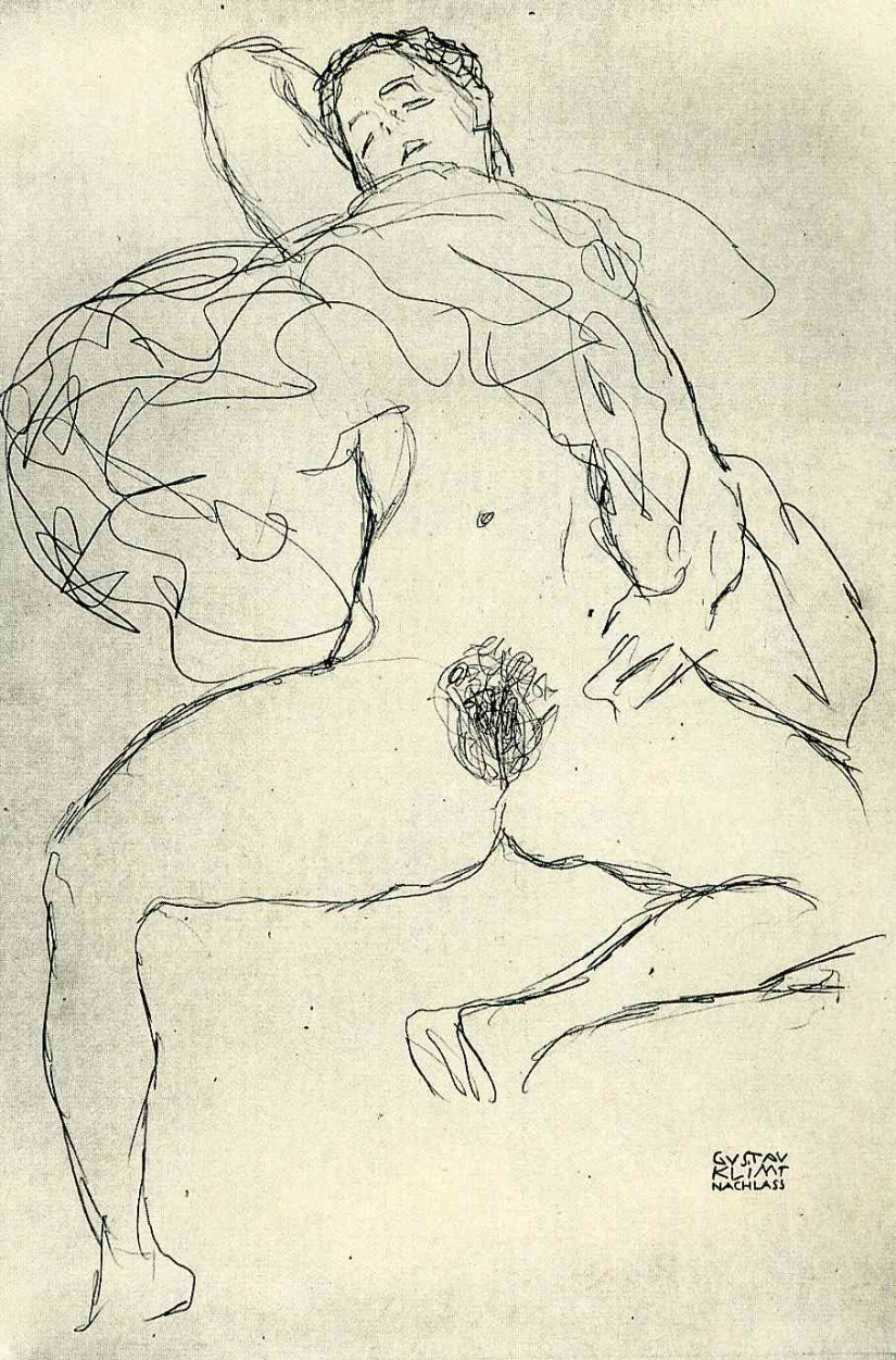 Scandalous erotic drawings by Gustav Klimt