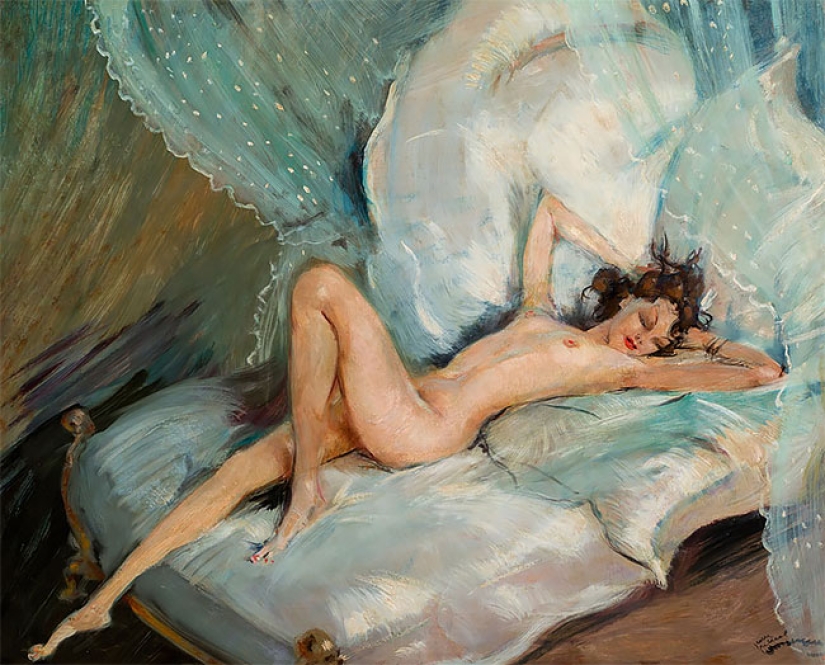 Seductoras mujeres parisinas en las pinturas del artista francés Jean-Gabriel Domergue