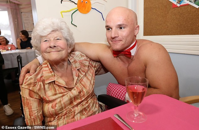 Shake the old days: grandmothers from a British nursing home threw a party with naked waiters