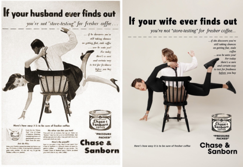"Show him it's a woman's world": Lebanese photographer replaced women in old sexist ad with men