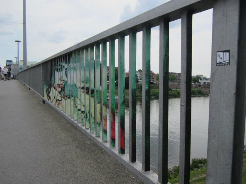 Street art on the railing