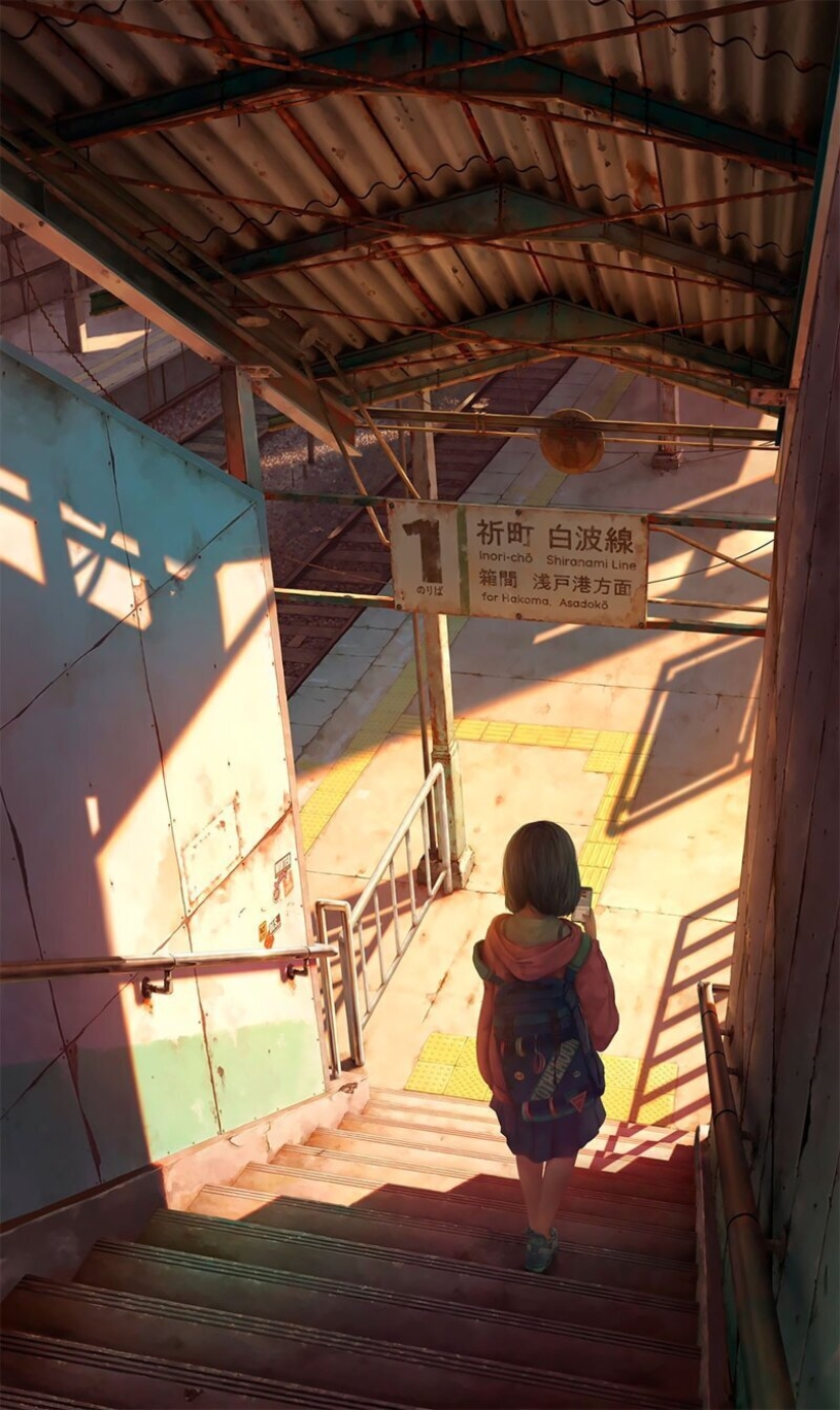 Stunning drawings kouki beaches of Ikegami that look like stills from an anime