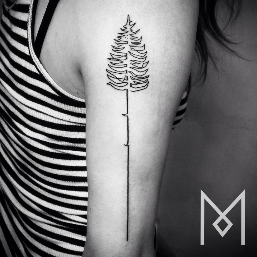 Tatuajes súper hermosos dibujados en una línea