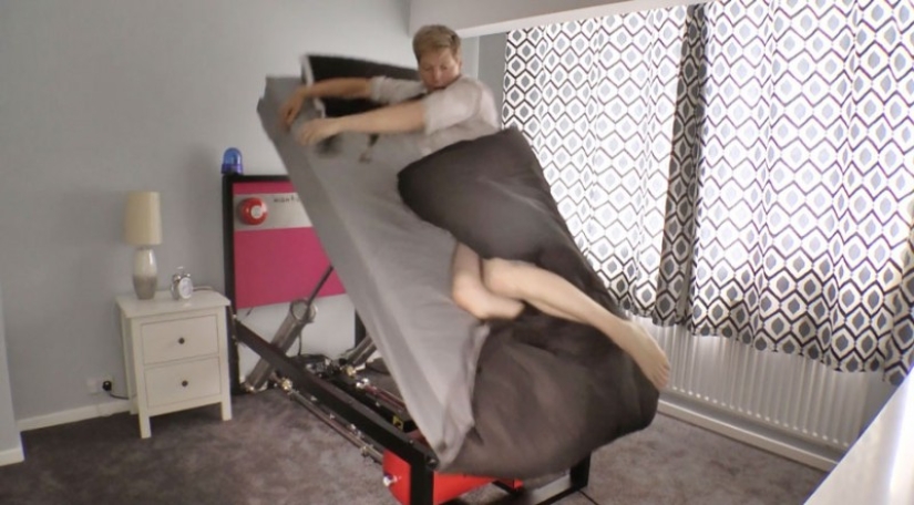 Thank God there is a bed that throws you out of bed in the morning