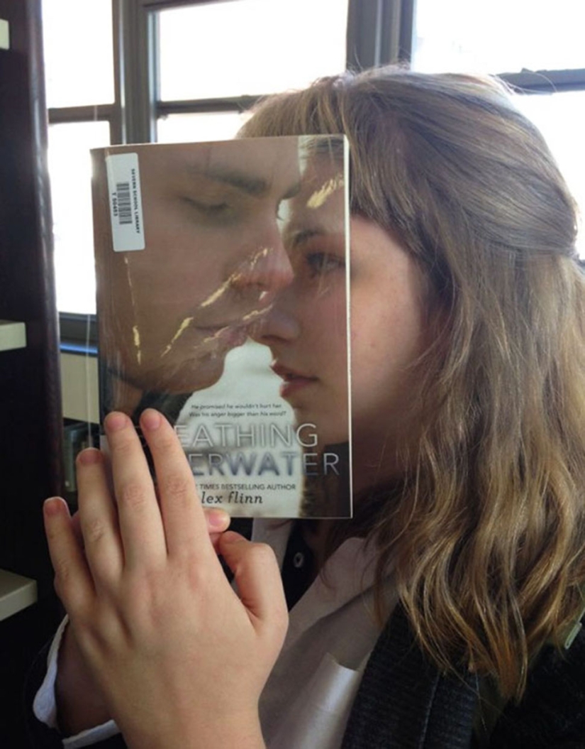 That awkward moment when the cover is in the reader's face