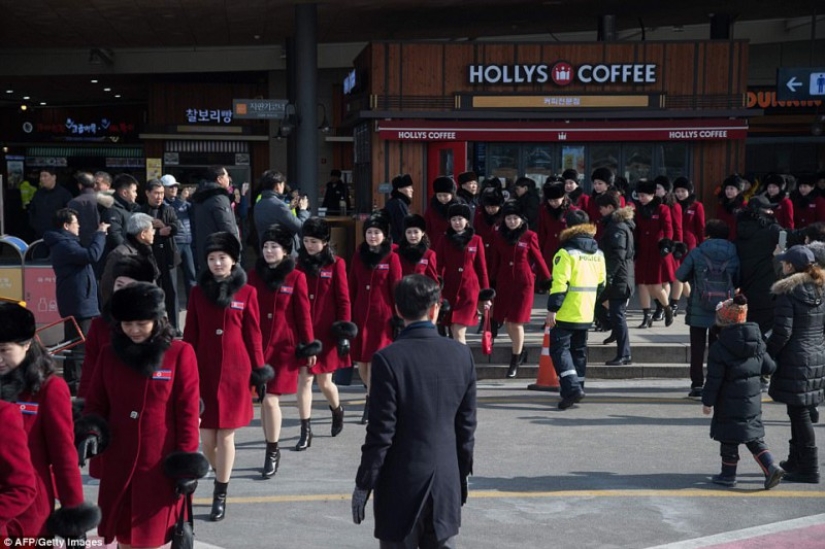 The "army of cheerleaders" from North Korea arrived at the Winter Olympics