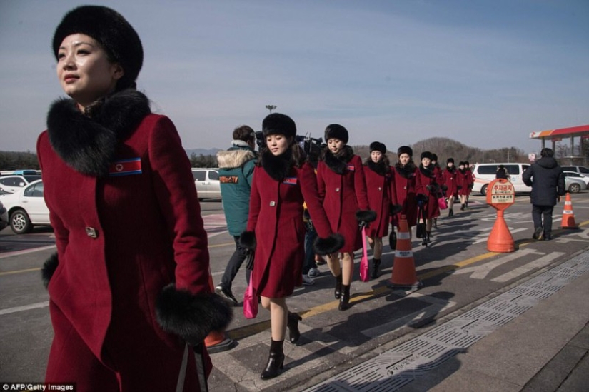 The "army of cheerleaders" from North Korea arrived at the Winter Olympics