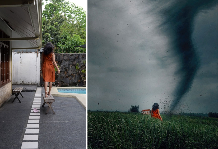 The artist creates fabulous worlds from photos of her backyard, and it's magical