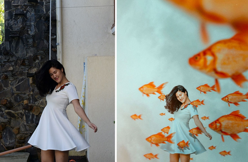 The artist creates fabulous worlds from photos of her backyard, and it's magical