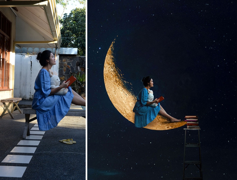 The artist creates fabulous worlds from photos of her backyard, and it's magical