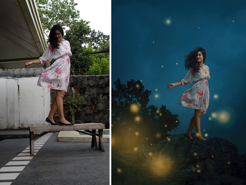 The artist creates fabulous worlds from photos of her backyard, and it's magical