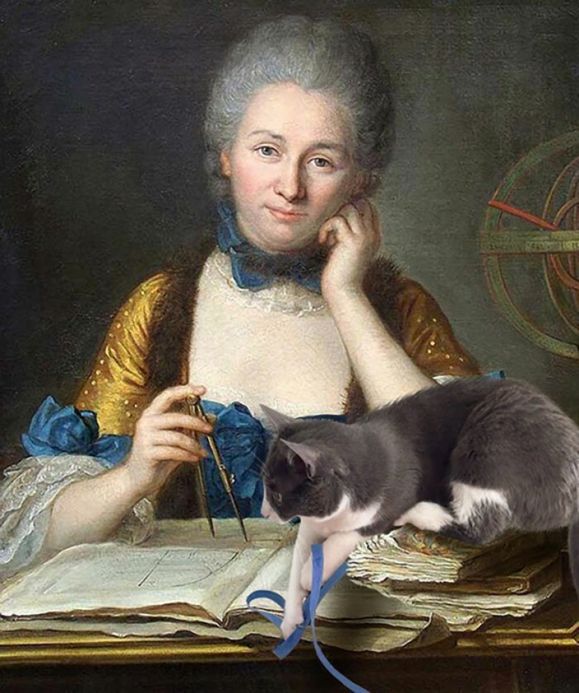 The artist made the paintings of the old masters even better by adding cats there