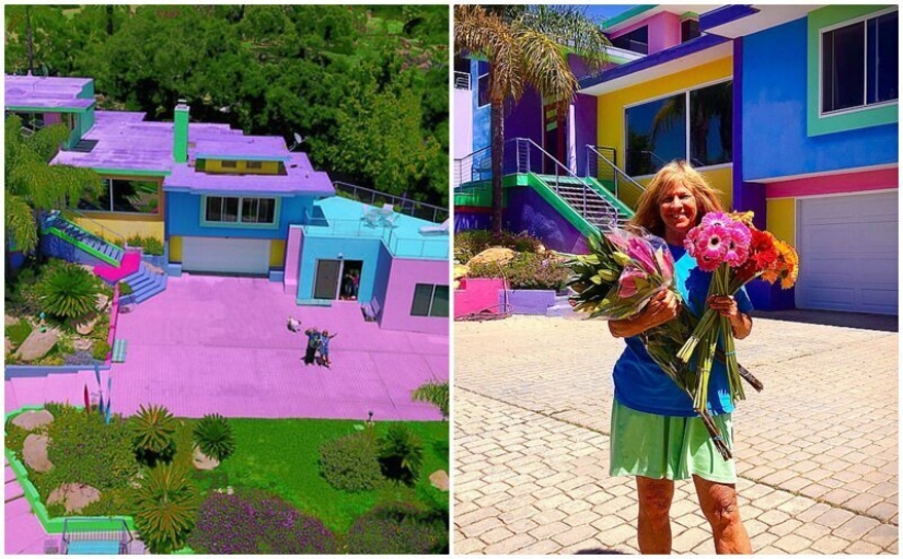 The artist spends thousands of dollars to make her house bright, but the neighbors are not happy